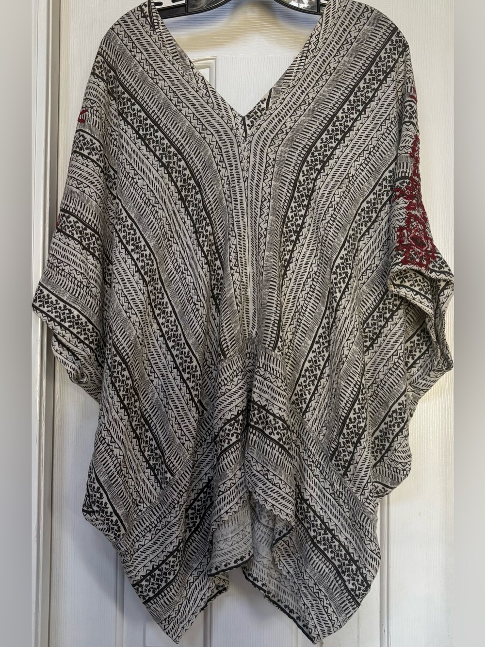 Free People Tribal Beat Kaftan Tunic Oversized Embroidered